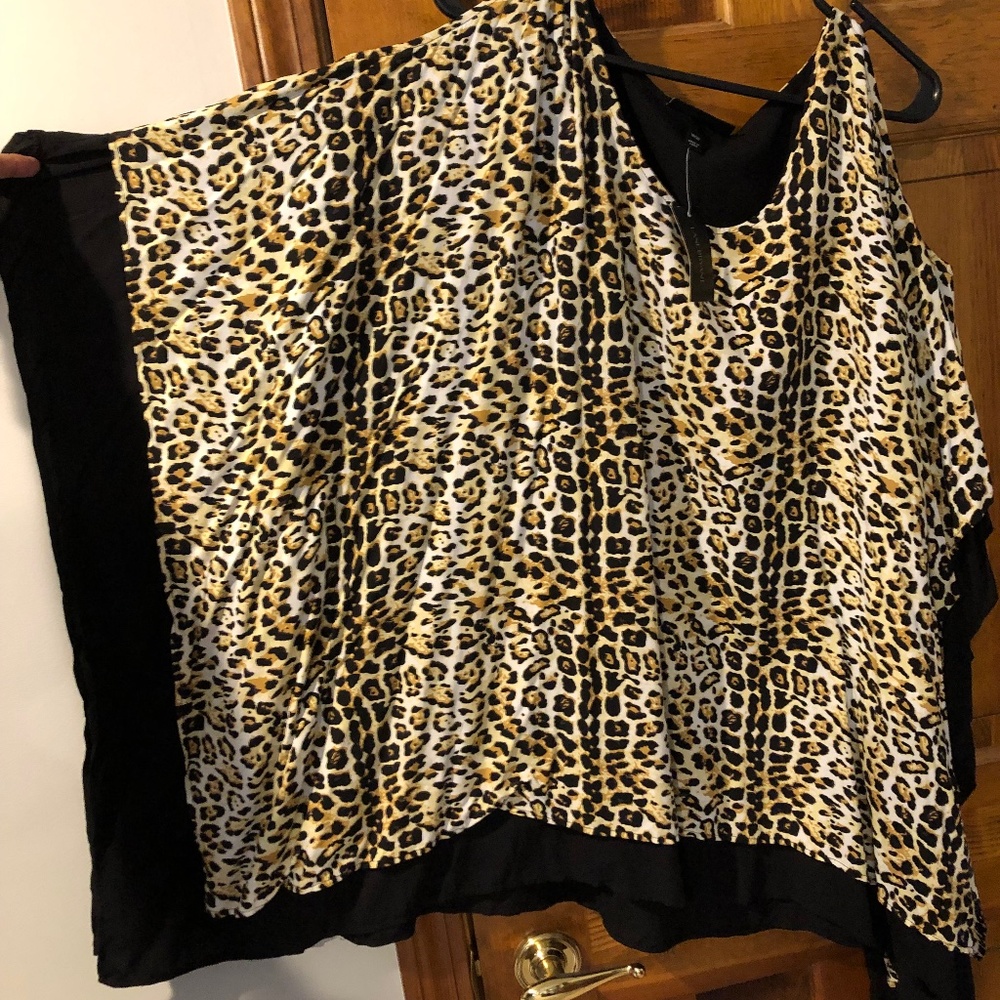 Lane Bryant Leopard cold Shoulder Top